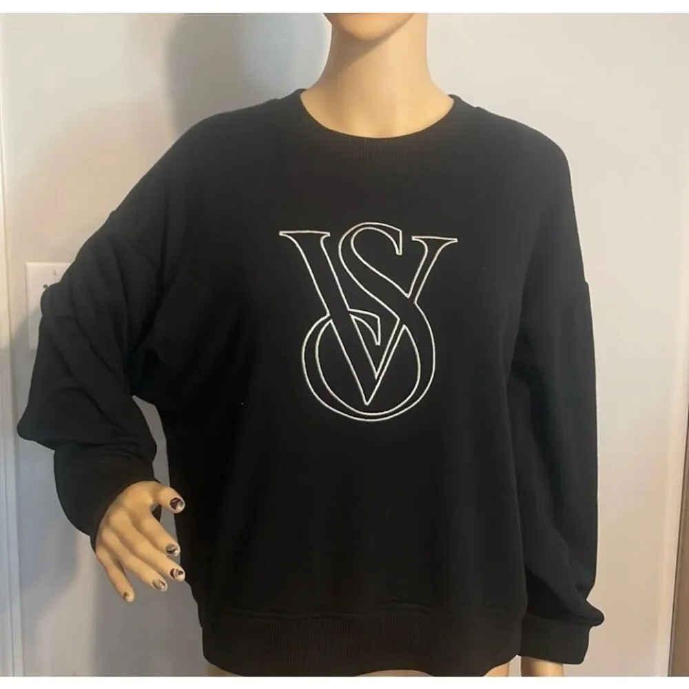 NWT Victoria's Secret Black Sweatshirt Size XXL - Picture 1 of 9